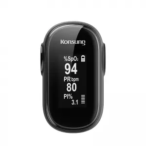 S01W Black Color LED Full Screen Portable Fingertip Blood Oximeter with Full Screen