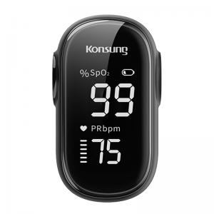S01W Black Color LED Full Screen Portable Fingertip Blood Oximeter with Full Screen